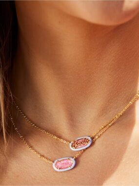 Kendra Scott Barbie X Elisa Satellite Reversible Gold Chain Necklace.